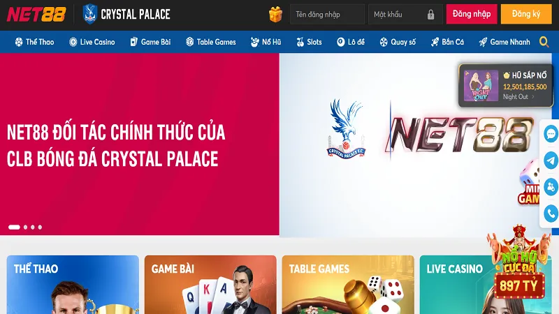 Hình ảnh giao diện game trên Net88.